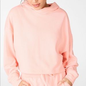 Fabletics Crop Ecoconscious Hoodie Pink EUC